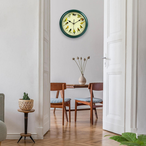 Reloj De Pared De 10 Pulgadas Con Pájaros Cantores Xl