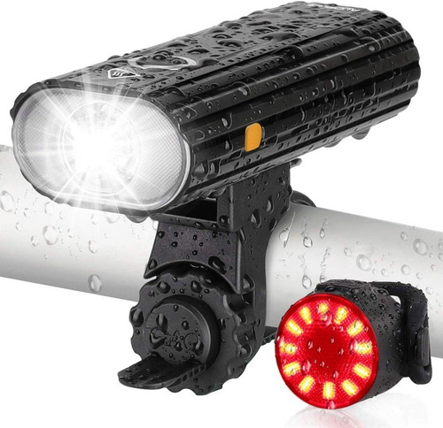 Luz Delantera Trasera Bicicleta Recargable Usb Led Brillante