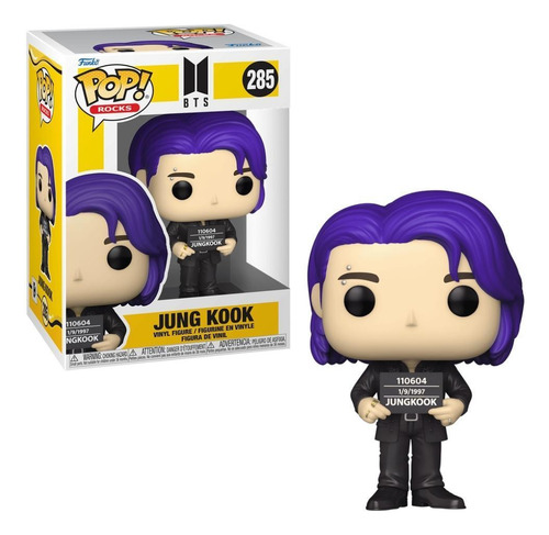 Boneco Funko Pop Bts Jung Kook Com Placa Policial 10cm