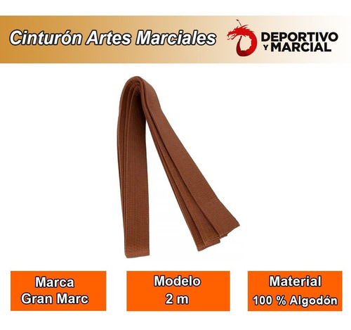 Imagen 2 de 5 de Cinturon Artes Marciales 2m 10 Cost Reforzado Gran Marc Itf