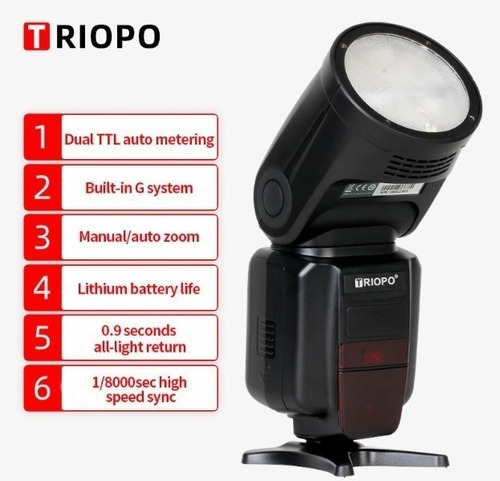 Flash P/ Canon C/ Bateria Sl3 Sl2 T100 T7 T5i T7i Triopo R1