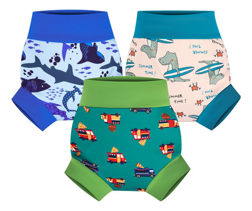 Pañales De Baño 3 Pzas Impermeables Reutilizables Para Bebés