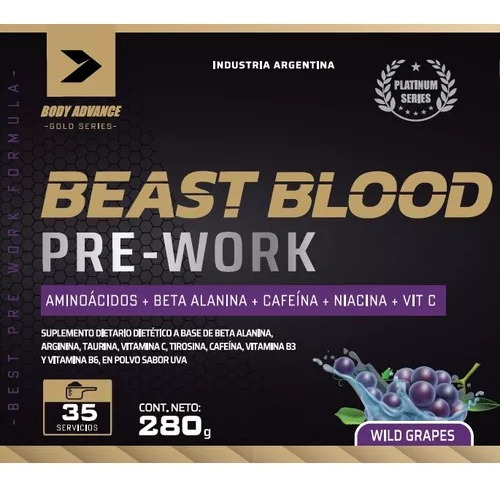 Beast Blood Pre Work 280g - Body Advance Oportunidad  