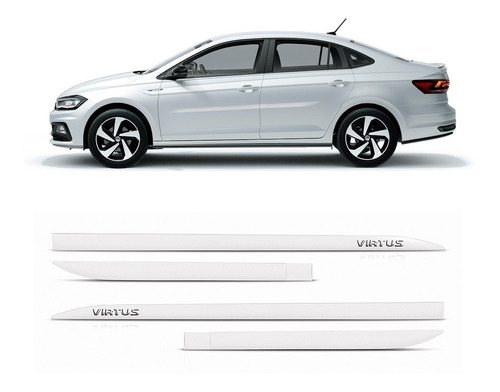 Friso Lateral Vw Virtus 2018 A 2021 Branco Cristal Protetor