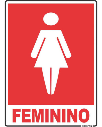 Placa De Sinalização Feminino 15x20cm.