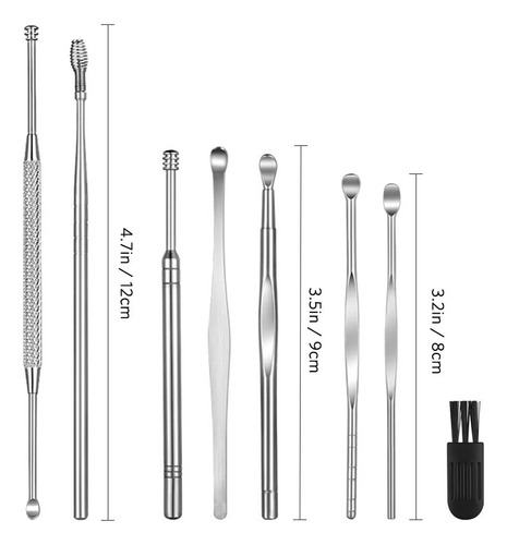 Juego De 8 Piezas De Eliminación De Cerumen De Oído, Juego D