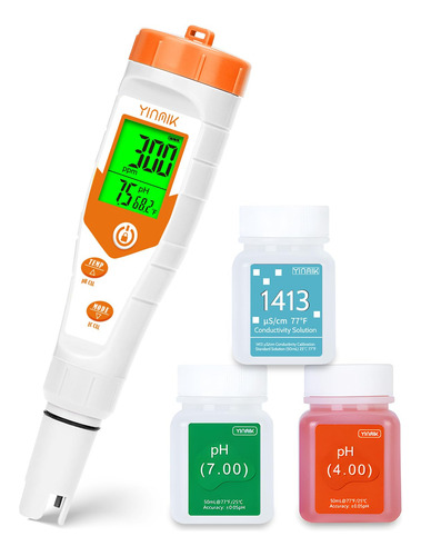 Medidor De Ph Yinmik 4 En 1 Para Hidroponía Ppm Ec Con Tempe