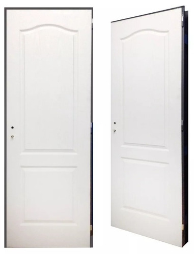 Imagen 2 de 9 de Puerta Placa Craftmaster Blanca C/ Marco Y Cerradura 80x200