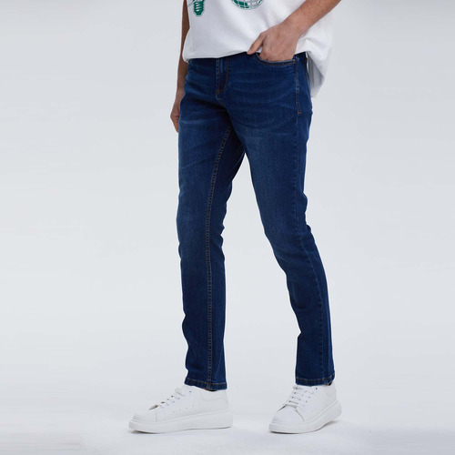 Jeans Hombre Slim Desgastado Azul Fashion's Park