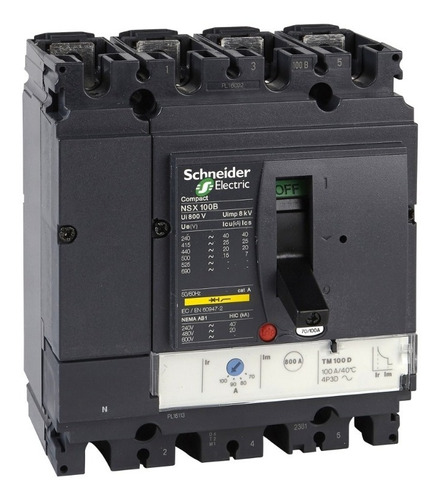 Interruptor Compacto Termica 4x 40a Nsx Schneider Lv429564