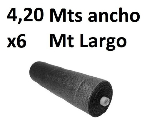 Tejido Media Sombra 80% Negra 4,20 Mt Ancho X 6 Mt