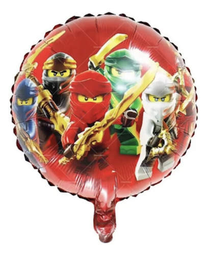 50pzs Set Globos Ninjago Padrisimo Kit Fiesta Cumpleaños