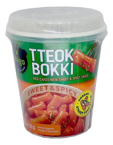 Bolinho Coreano Tteokbokki Topokki Sweet & Spicy 125g Bibigo