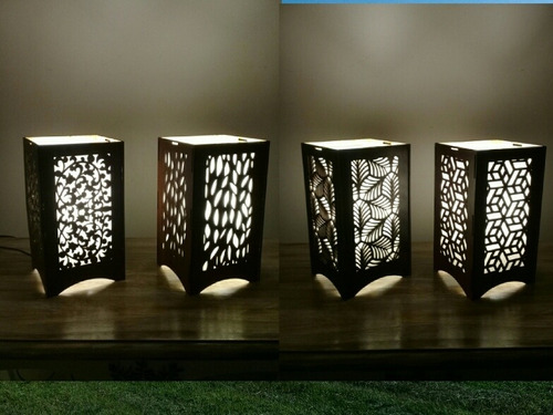 Lamparas Veladores Deco Modernos Madera(lampara De Regalo)