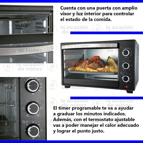 Imagen 3 de 7 de Horno Electrico De Mesa Smartlife 40 Lts Conveccion