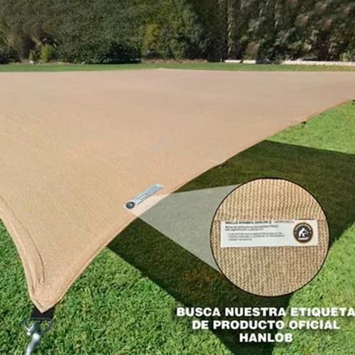 Imagen 6 de 10 de Malla Sombra 4x3 90% Beige Raschel Lista Para Instalar