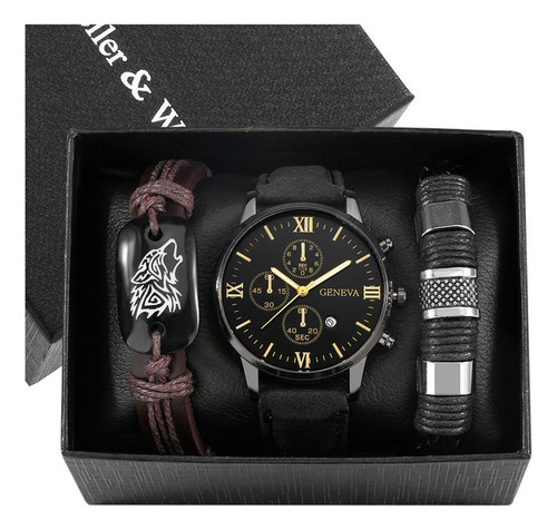 Set De Reloj De Cuarzo Para Hombre, Moderno Set De Regalo