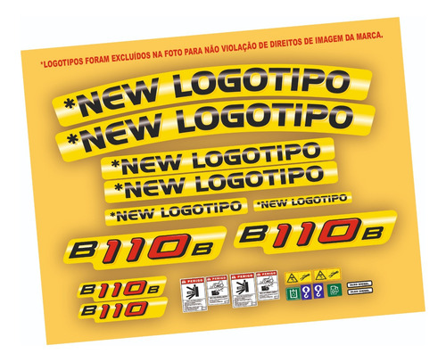 Adesivos Para Retroescavadeira N H B110b - Faixas Decalque