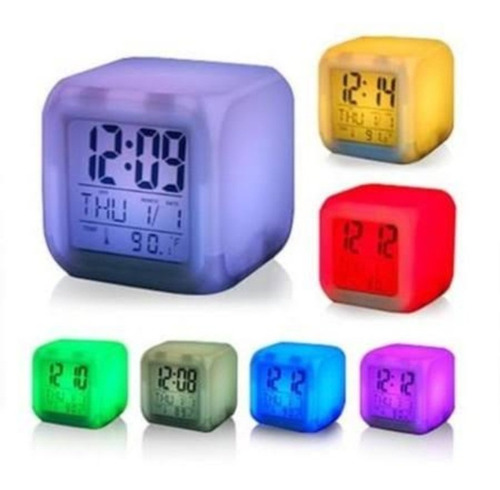 Veladora Reloj Despertador Termómetro Cambia De Color
