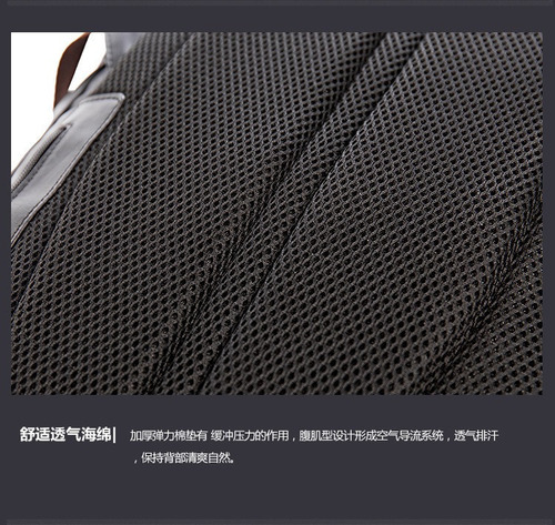 C Mochila De Viaje Multifunción De Piel Suave Para Hombre