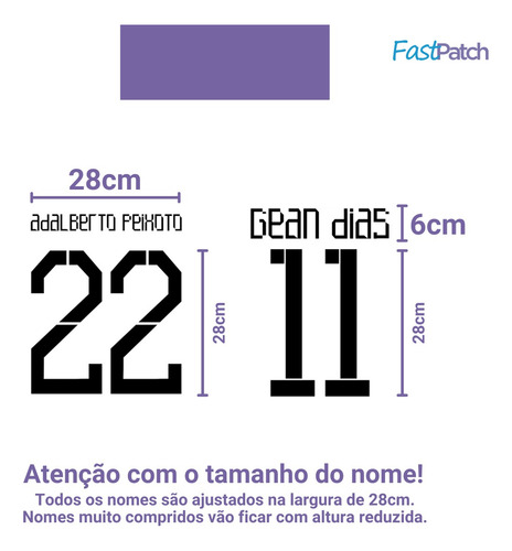 5 Kit Nome + Número Termocolante Personalizado Camisa Time