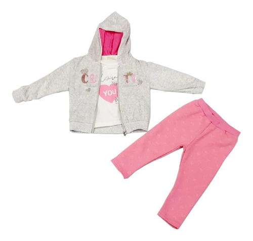 Conjunto Invierno Bebe Niña Pants 3 Piezas Yimai Dy19-5240