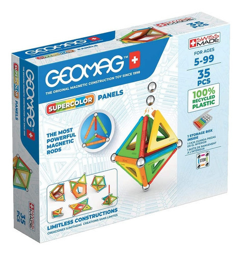 Juegos Construccion Con Imanes Geomag 35 Pzas Supercolor 377