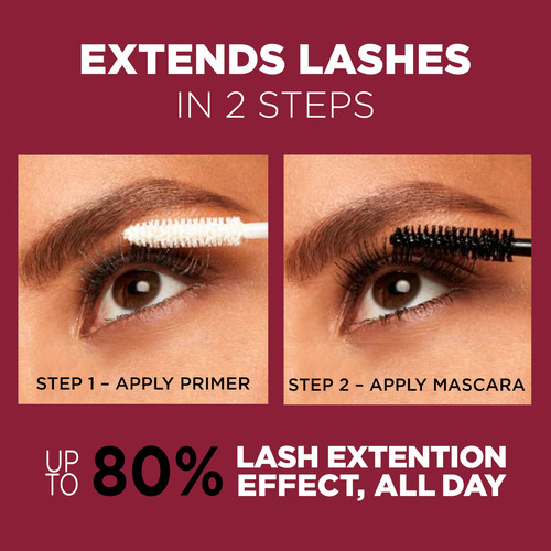 Mascara L'oreal Paris Con Doble Tubo Alargador, Color Negro