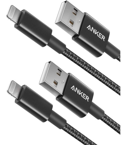 Anker 2 Cables Usb A Lightning De Nylon Certificado Mfi 1.8m