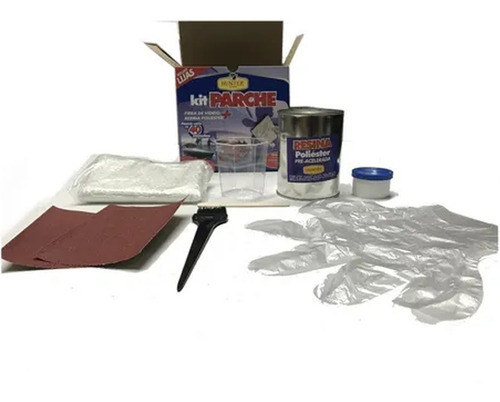 Imagen 2 de 6 de Kit Parche Fibra Vidrio Resina Pileta Auto Náutica 250cm3 Cu