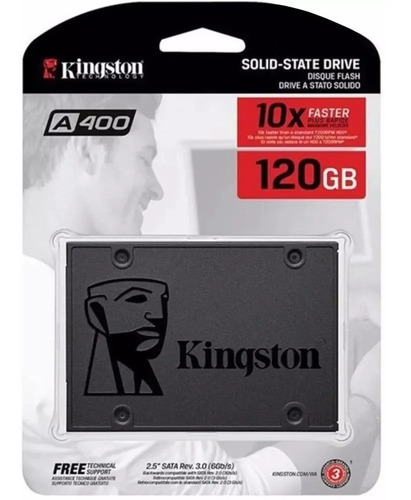 Ssd Kingston 120 Gb Sata 500mb/s 2.5 Pol. A400 Lacrado Nf.e