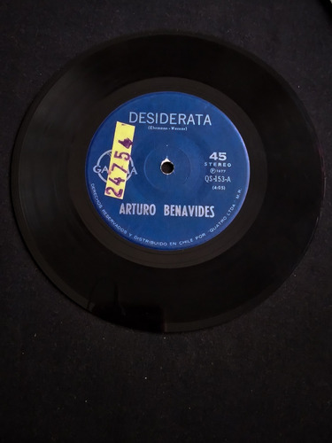 Single Arturo Benavides - Desiderata. J 