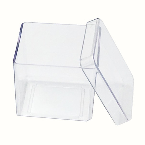 50 Caixinha Acrílica 4x4 Transparente Lembrancinha Atacado