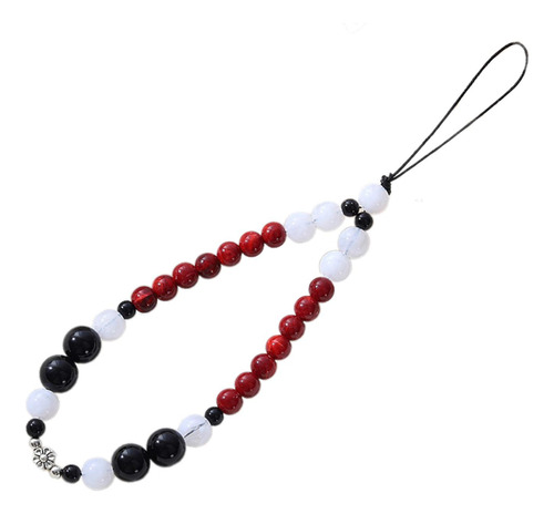 Contas De Charme De Telefone Frisado Branco Vermelho 19cm