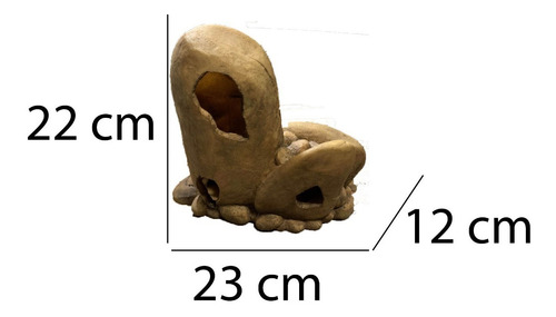 Imagen 4 de 10 de Refugio Reptiles Cueva Escondite Terrario Roca Medium