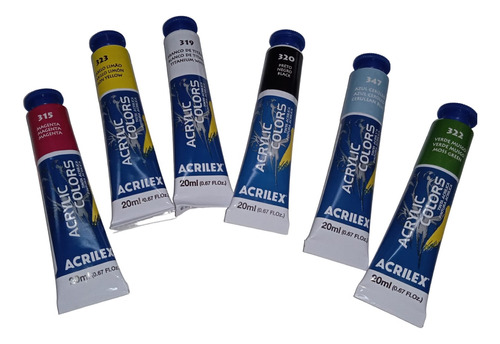 3 Acrílicos Acrilex 20ml 