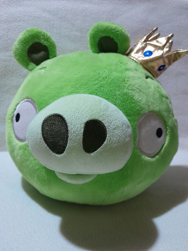 Peluche Original Angry Birds Cerdo Verde Rey Rovio 27x27cm.