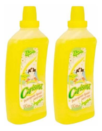 Pack 2x Detergente Ropa Líquido Biodegradable Carisma 1litro