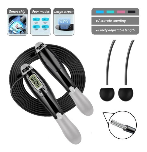 Imagen 2 de 8 de Cuerda Para Saltar.velocidad 3 Mts Ajustable.conteo Digital