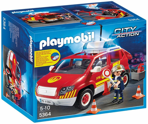 Playmobil  5364 Coche Jefe De Bomberos Con Luces Y Sonidos