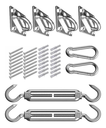 Kit Anclaje Para Toldo Vela Ganchos De Acero Inoxidable