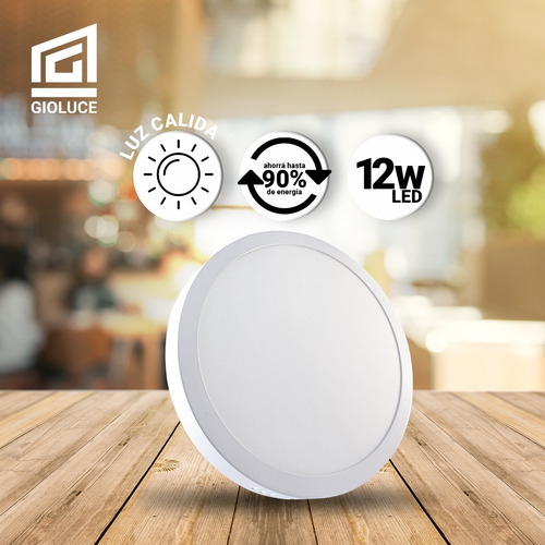 Imagen 5 de 9 de Plafon Led Aplique Spot 12w Fria Calida 220v Redondo Blanco