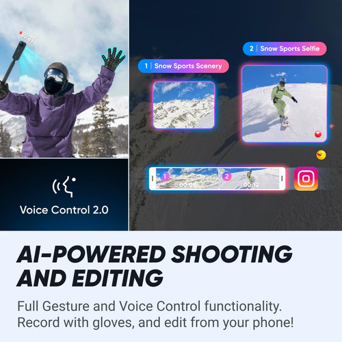 Kit De Snowboard Insta360 X4 Cámara De Acción 360 De 8k, 4k,
