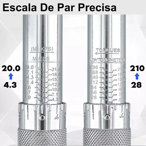 Juego De Llave Dinamométrica Ajustable De Clic De 1/2 Pulgad