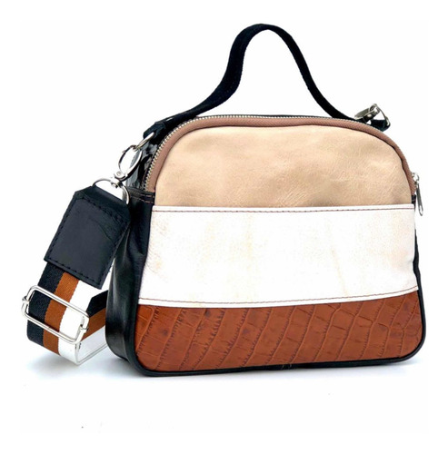 Bandolera Cartera Mini Bando En Cuero Vacuno Beige