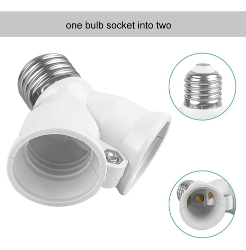 Adaptador Divisor De Enchufe E26 2 En 1 Para Lámparas