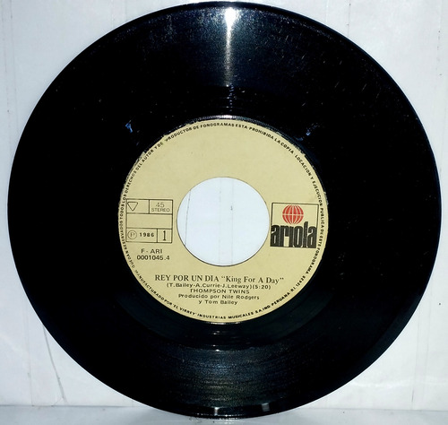Single 45 Thompson Twins - King For A Day + Lay Your Hand On (Usado)