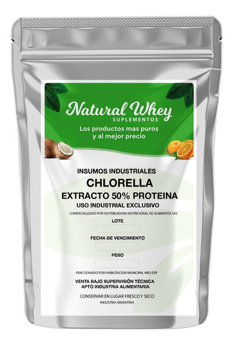 Chlorella Pyrenoidosa 50% Proteina Polvo 1 Kilo Cacarestico No