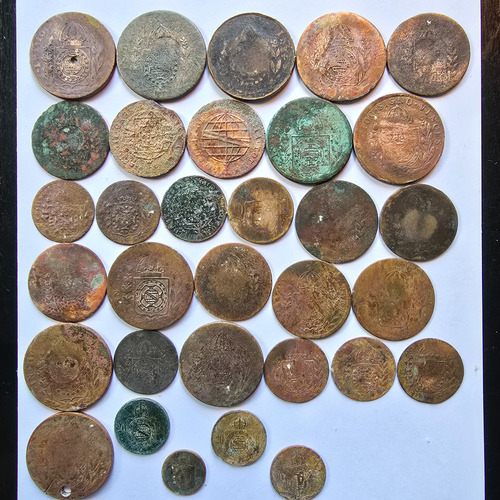 32 Moedas De Cobre Brasil Colônia E Império Xl Réis 80 Réis (Usado)