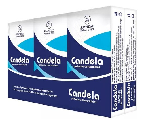 Candela Pañuelos Descartables 6 Paquetes De 10 Unidades